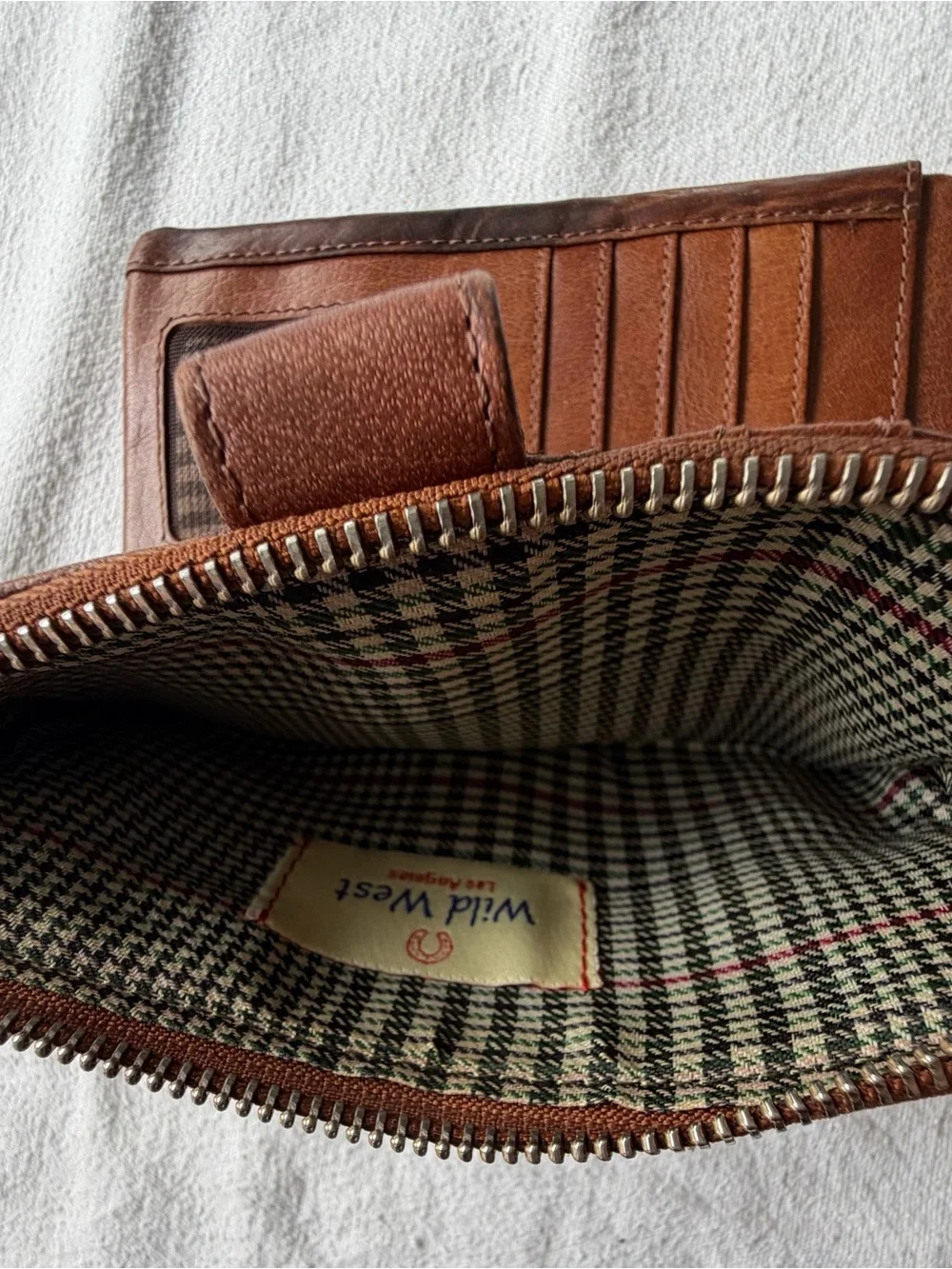Wild West Los Angeles Brown Leather Zip Wallet for Men